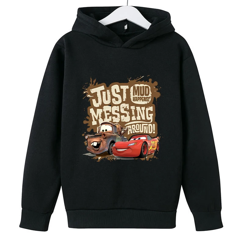 Lightning McQueen felpe con cappuccio addensate per bambini felpe con cappuccio auto Disney Movie Cartoon Kids Warm manica lunga pullover con cappuccio