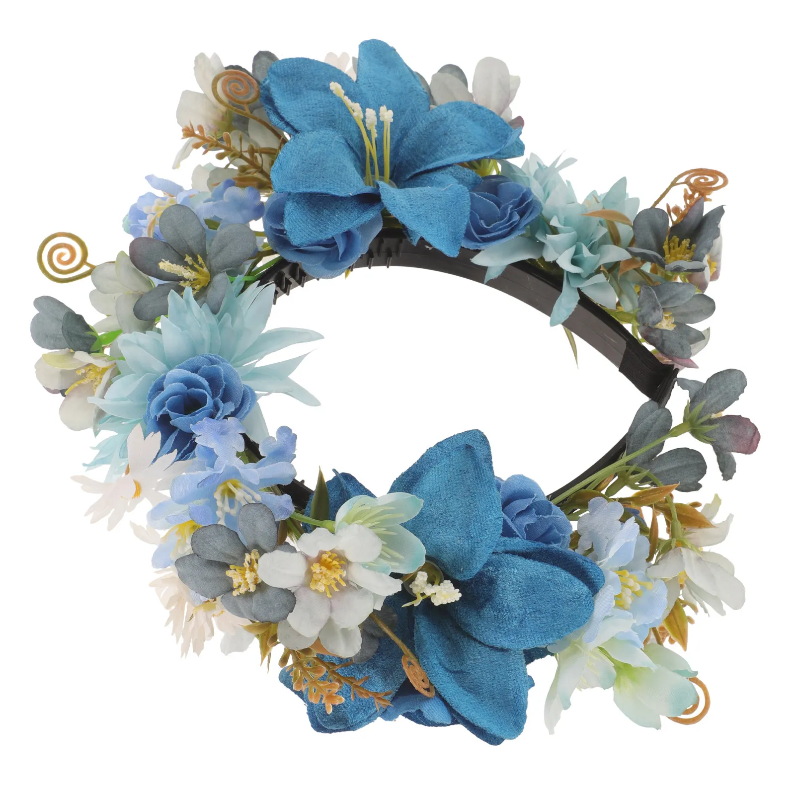 

Simulated Flower Headband Elegant Bridal Wedding Headpiece Romantic Floral Hair Accessories Party Photo Prop Flower Headbands