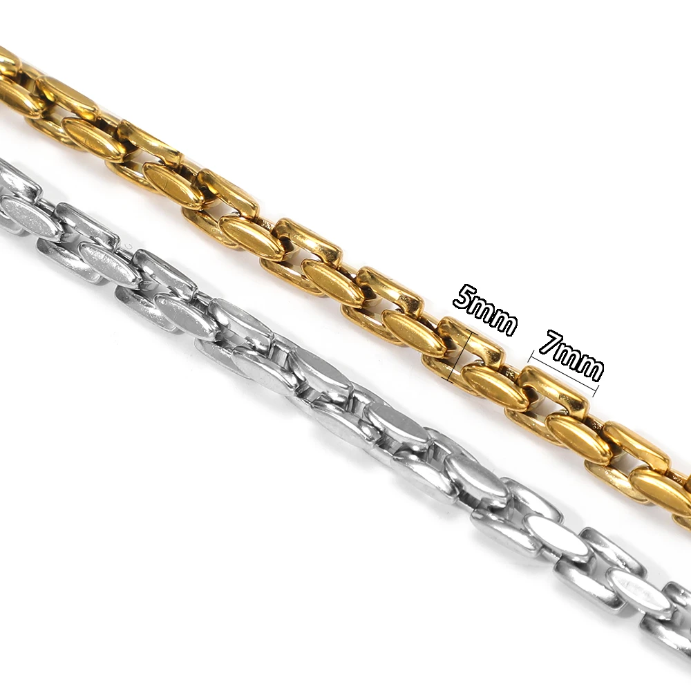 1 Meter Edelstahl-Handgefertigte Rechteckkette für DIY-Schmuckherstellung, Armband-, Ohrring- und Halskettenzubehör – Detail 3