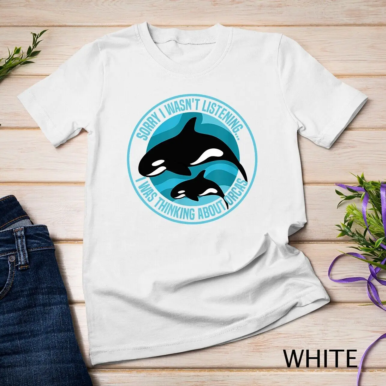 Thinking About Orcas Sea Animal Whale Unisex T-shirt