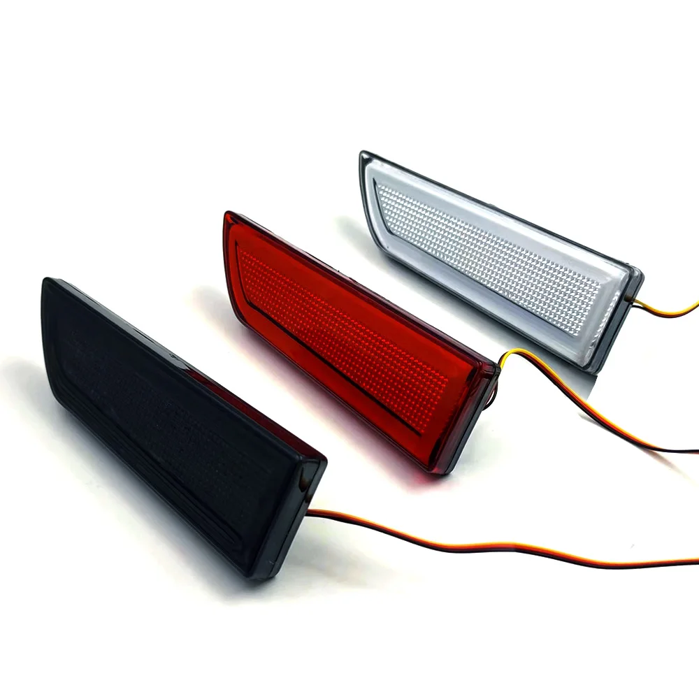 2pcs Led Car Rear Bumper Reflector Light for Proton Persona Exora Rear DRL Lights Brake Stop Lamp Accessories Red Black Lens