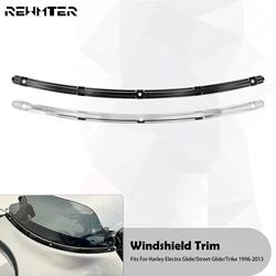 Motorcycle Windshield Trim Black/Chrome Windscreen Accessories For Harley Touring Electra Street Glide FLHT FLHTC FLHX CVO 96-13