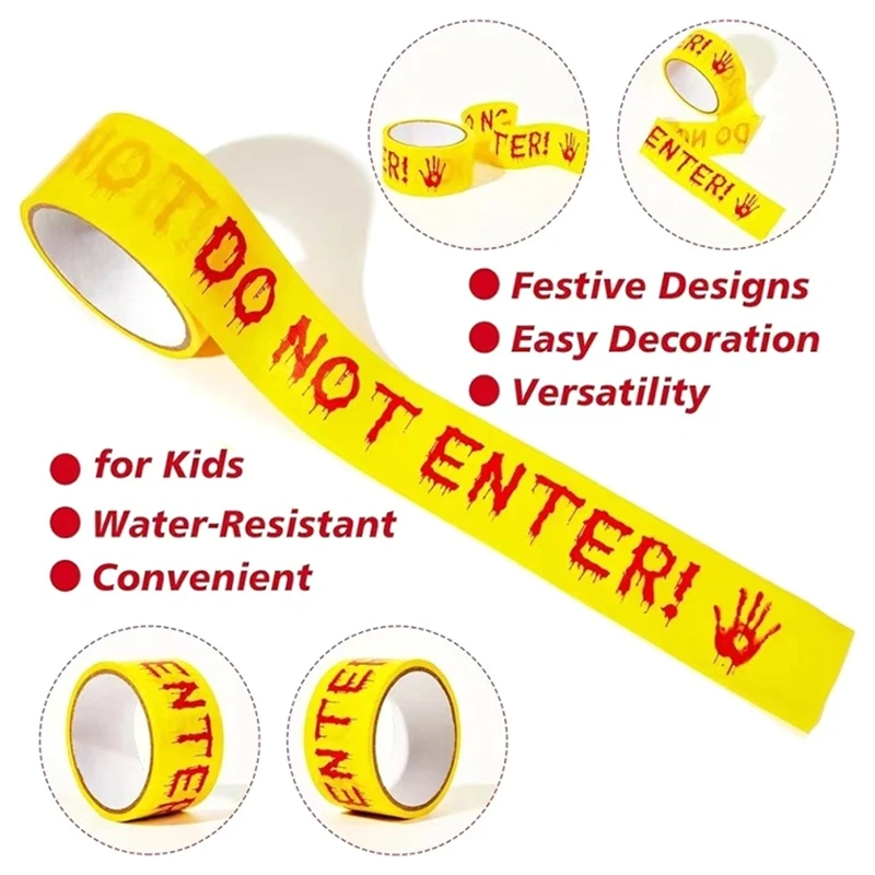 Halloween Decorations Caution Tape,Do Not Enter Scary Caution Tape Roll Outdoor Spooky DIY Decorative Accessory