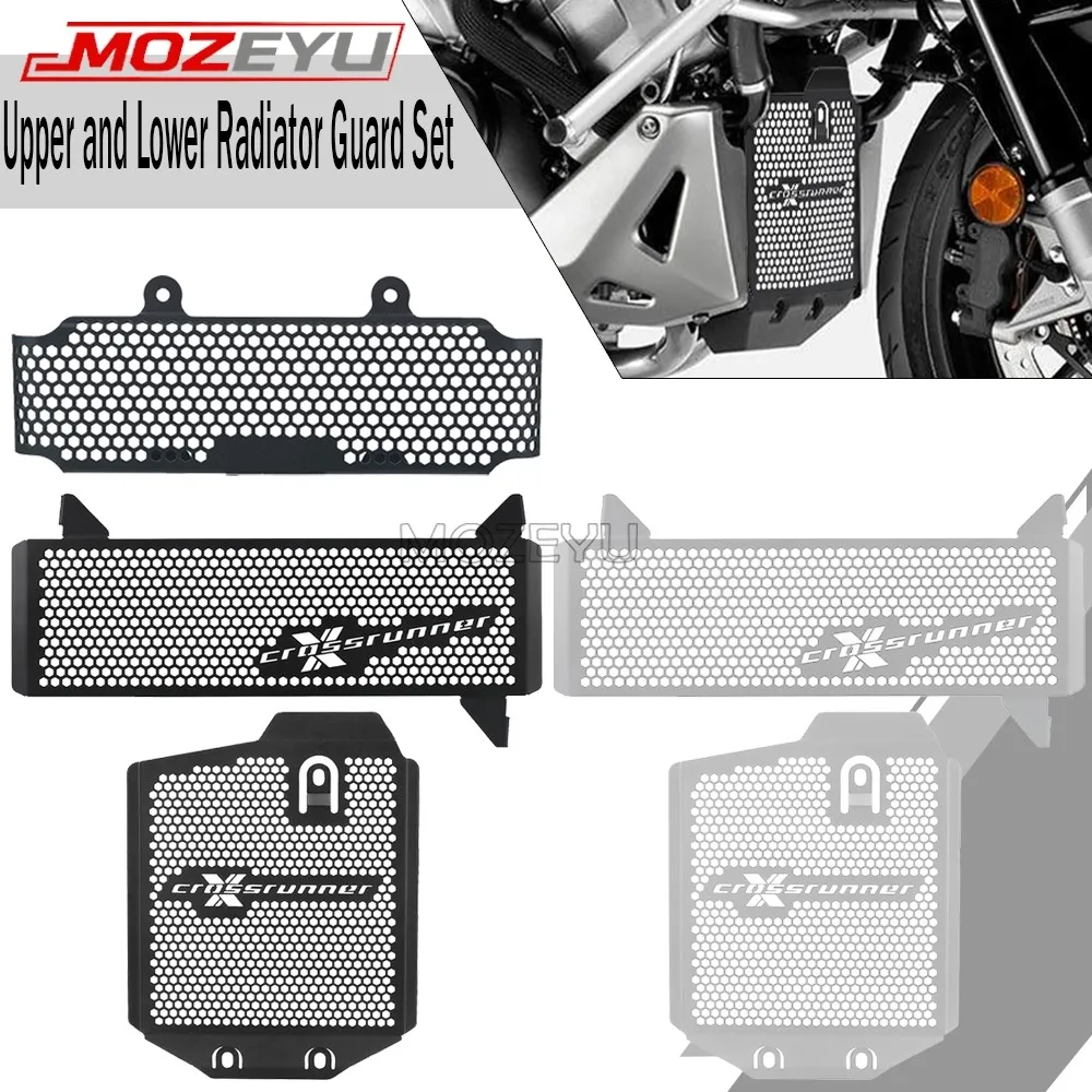

MOZEYU For Honda VFR800X VFR 800 X Crossrunner 2015 -2025 Motorcycle Oil Cooler Guard & Upper Lower Radiator Grille Cover Set