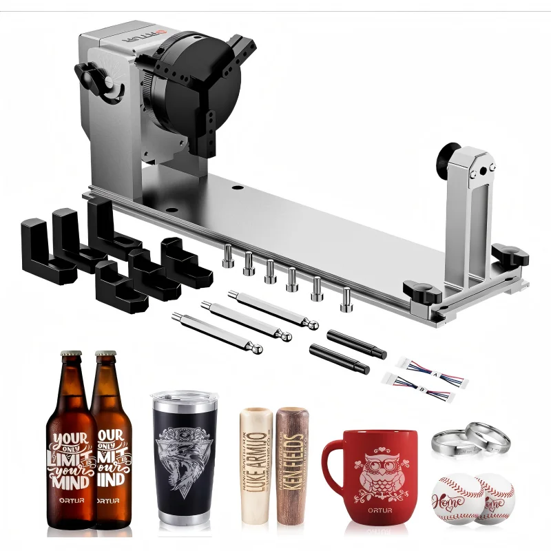 YRC1.0 Y-Axis Rotating Chuck Multifunctional Design for Excellence in Carving Suitable for All Laser Engraving Machines High-Spe