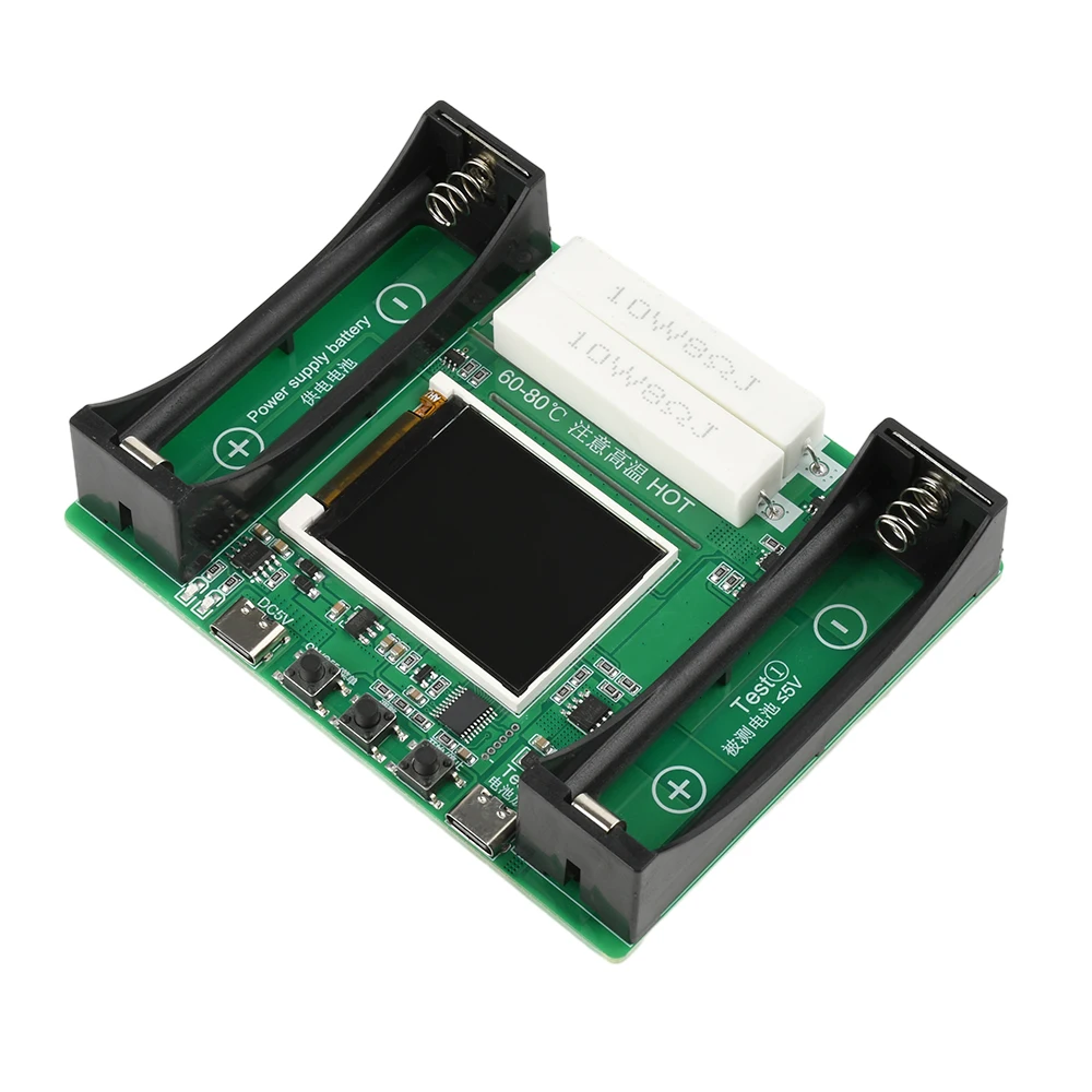 

2-Channel Lithium Battery Capacity Tester Capacity Division Internal Resistance Measuring Module Type-C Testerbattery tester