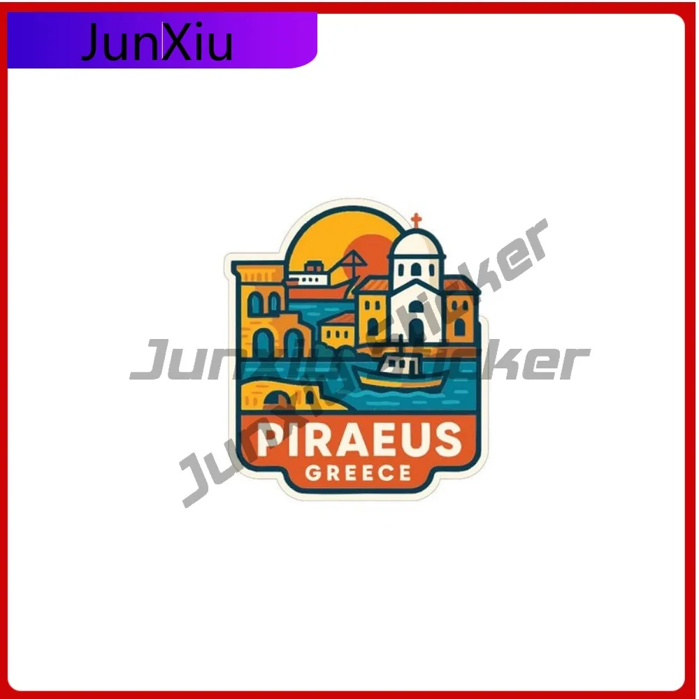 

Piraeus City Greece Sticker Waterproof Scratch-proof Bumper Truck Pickup Camper Car Refrigerator Vinyl Decal Camping Sticker SUV