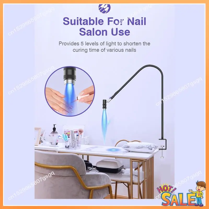 AB68 UV Lash Lamp 6W Eyelash Extension & Nail Dryer 360° Flexible Gooseneck UV Glue Curing Light For Salon Use B