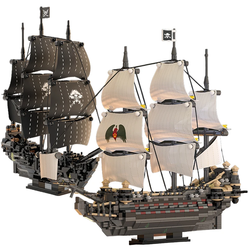 

MOC Royal Pirate Sailing Vessels Building Blocks Kit Ghost Mary & Dark Pearl Pirate ship decoration Model Bricks Toys Kids Gifts