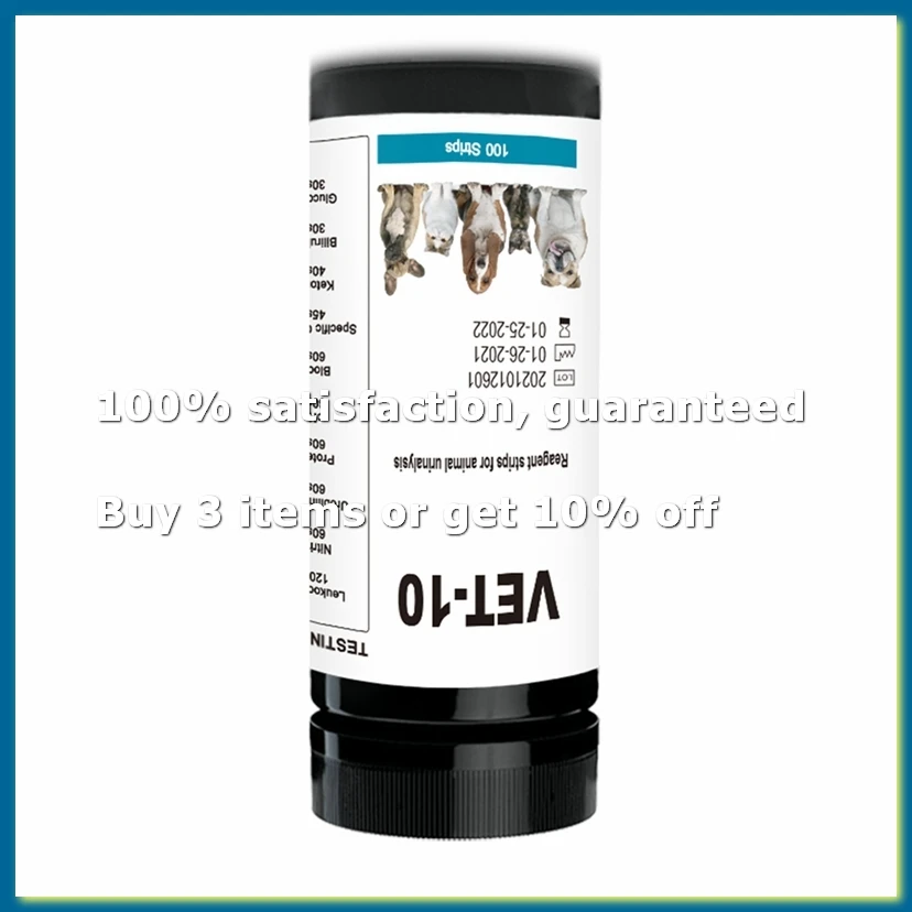 Pet Urine Testing Strips, 100 Urinalysis Parameter Tests for Dogs,Cats,Vets, Accurate Testing for Veterinarians-DTB1