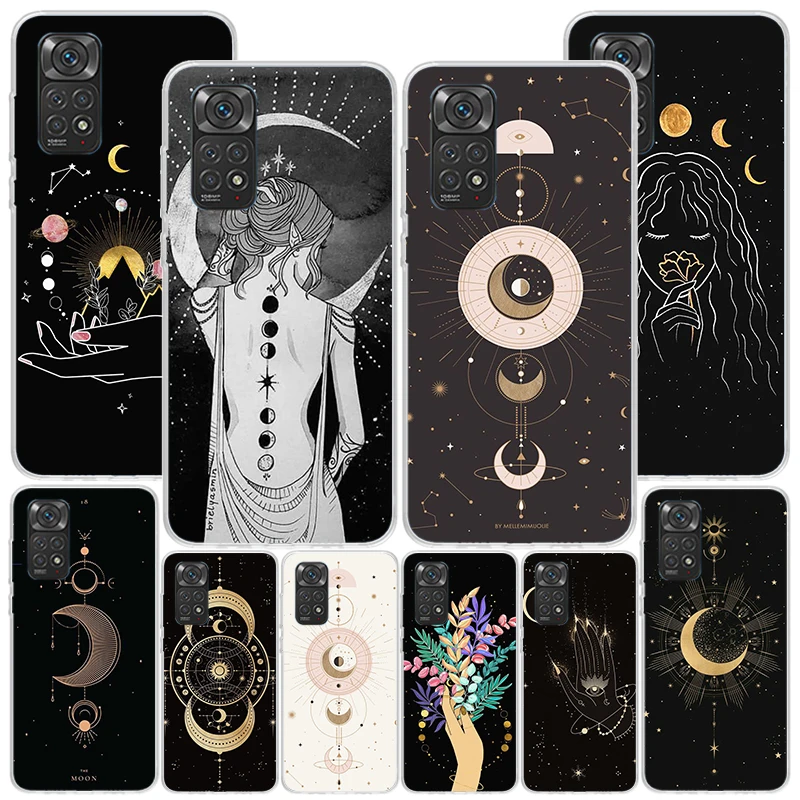 Moon Mystery Totem Witche Phnoe Case for Xiaomi Redmi Note 12 11S 11E 11 10S 10 Pro Plus 9 9S 11T 9T 8 8T 7 Global Unique Cover