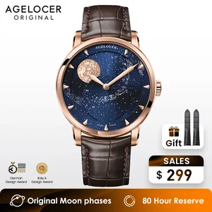 AGELOCER Moonphase Mechanical Watch Men Wrist Watch Men s Mechanic Watches Automatic Sapphire Power Reserve 80 Hours 6406D2