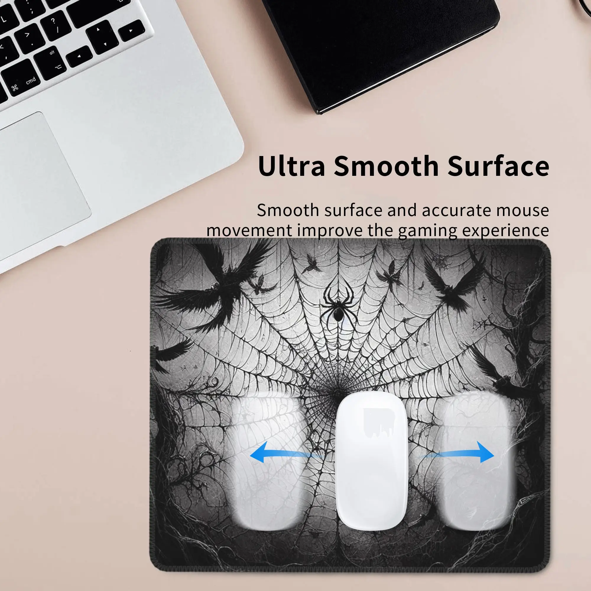 Spider Web Gothic Halloween Mouse Pad Computer Keyboard Mouse Mat Gamer PC Laptop Desk Mat Office Accessories Table Mats