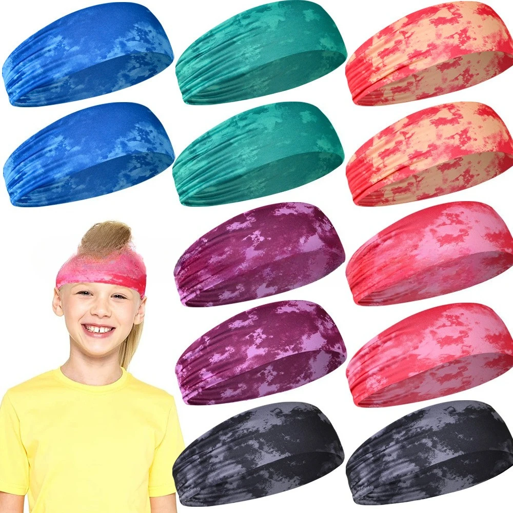 

Childrens Stretchy Yoga Headband Tie Dye Design with Sparkle for Sports