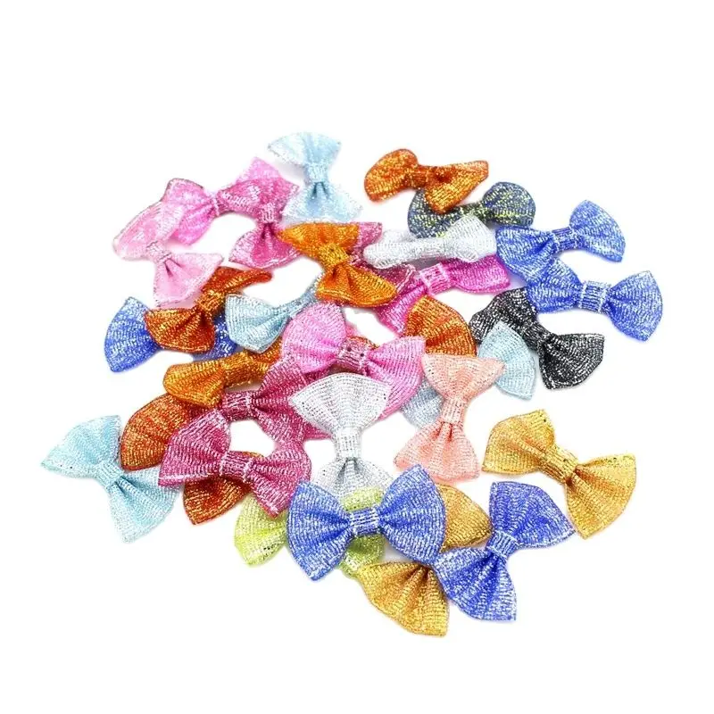 50pcs/lot Ribbon bow 3.5cm Handmade Home Wedding Party Ribbon Cake Clothing Decoration Scrapbooking DIY Crafts Supplies