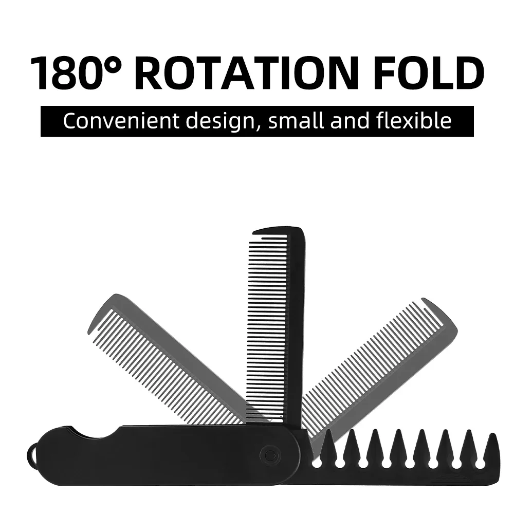 vvocci Tooth Oil Head Hair Comb Plastic WideCombs Barber Clipper Folding Multifuncional Beard Combing Two In One Styling Tools