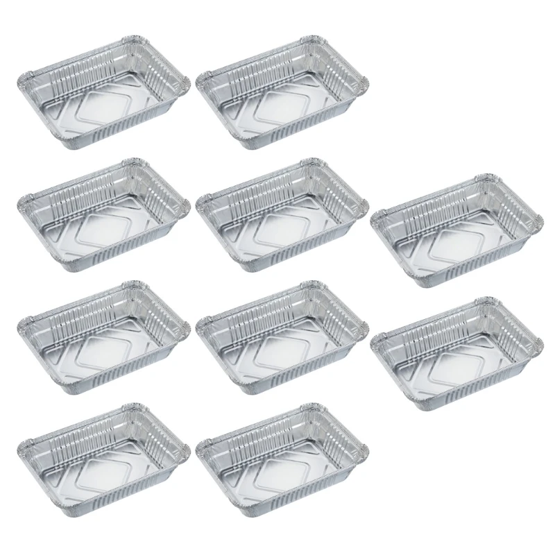 

Bulk Pack of 10 Foils Pans Disposables BBQ Tray Takeaway Container Box Cookware