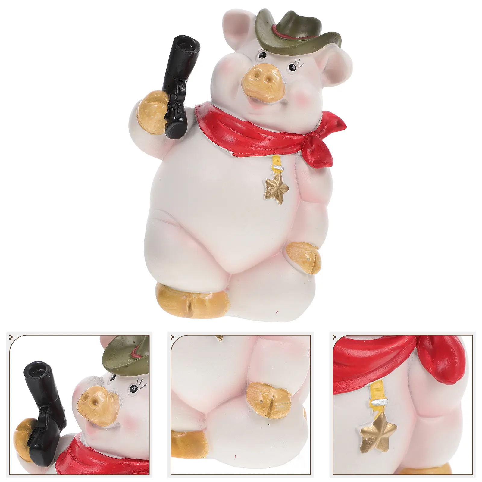 Cute Piggy Bank Resin Money Box Unbreakable Pig Money -Way Design Desktop Ornament for Shower Nursery