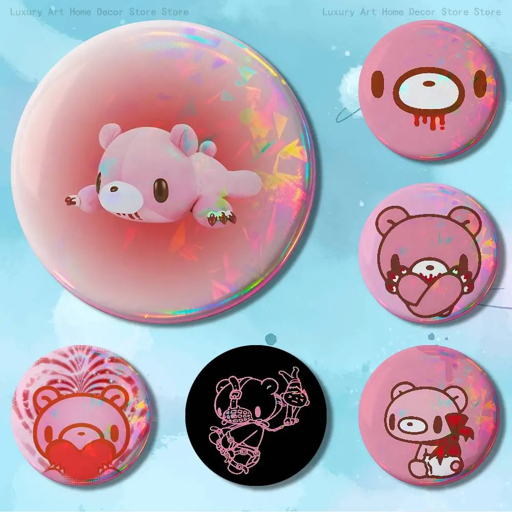

Kawaii G-Gloomys Pink Bear Custom Badges 75mm 44mm 25mm Brooch Backpack Hat Enamel Pins Accessories Toys Gifts