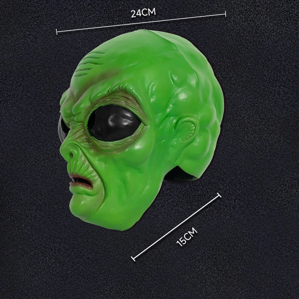 UFO Alien Cosplay Verde Chapelaria, Acessórios Figurinos, Máscara, Capacete, Caveira, Roupas de Palco Horror, Adereços Masculinos, Homens