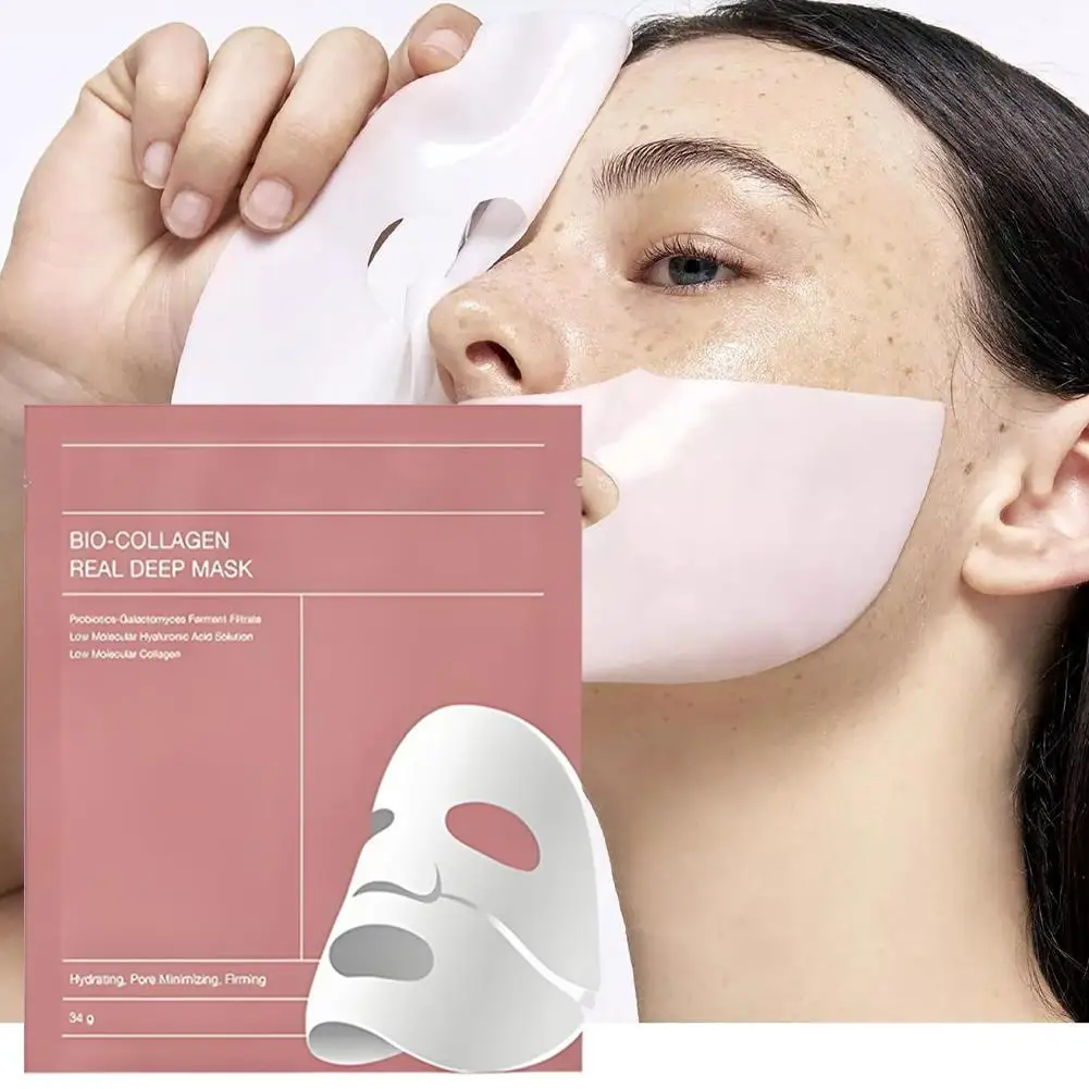 Bio-Collagen Face Mask Shrink Pore Deep Moisturizing Overnight Mask Anti-Wrinkle Hydrating Refreshing Brightening Face Skin Care