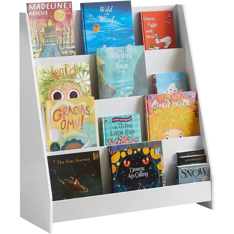 4-Tier Children Kids Bookcase, Book Shelf, Storage Display Rack Organizer Holder for Bedroom