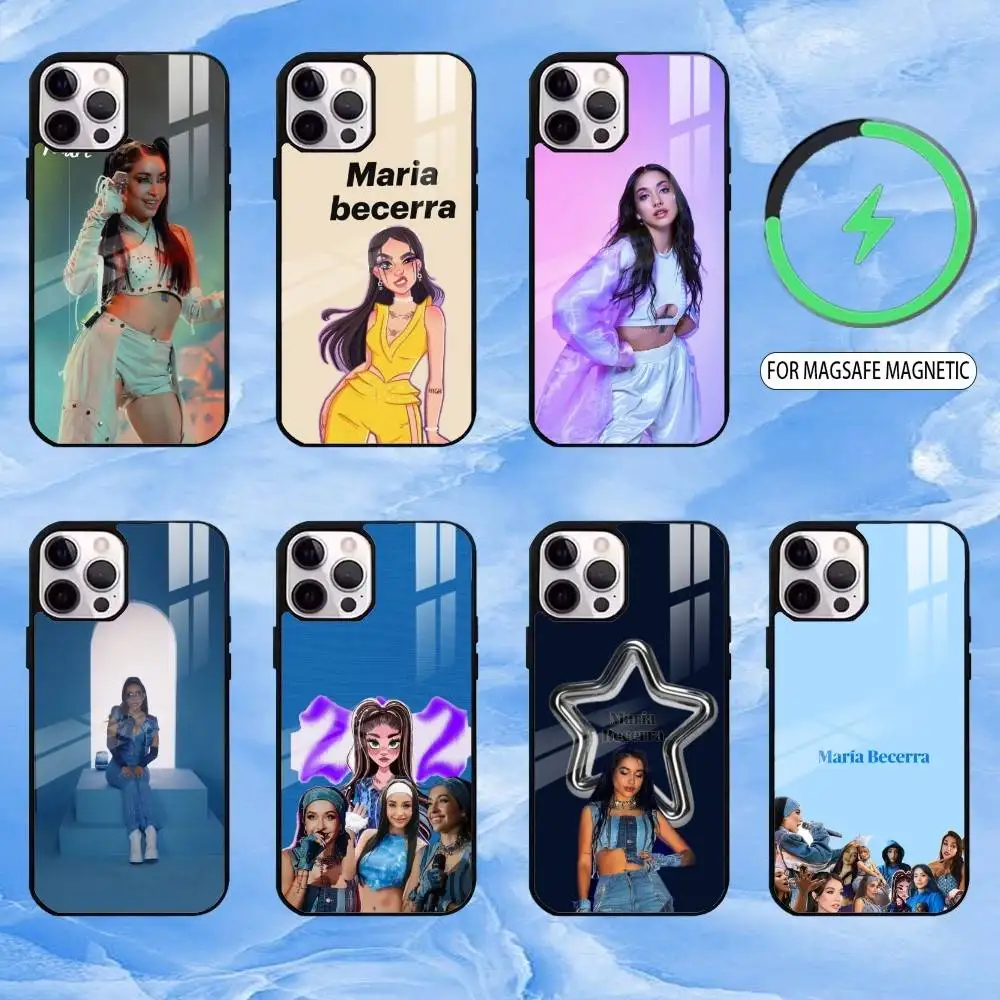 

Чехол для телефона Singer M-MARIA B-Becerra для iPhone17,16,15,14,13,12,11 Plus, Pro Max, магнитный для беспроводной зарядки Magsafe