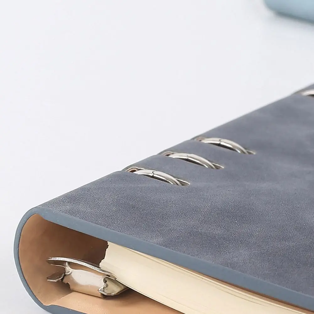 Durable Soft PU Leather A5 Notepad Thick Lined Pages Loose-leaf Notebook Refillable Buckle Ring Binder Journals Business Meeting