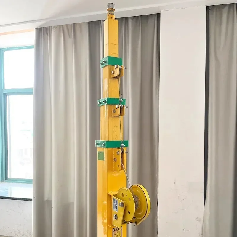 Hand cranked lifting pole, manual telescopic mechanical winch, lifting mast 3/4/5/6/7/8/9 meters