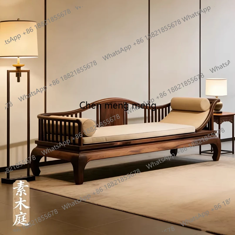 

New Chinese-style North American black walnut princess sofa recliner living room, fabric beauty couch