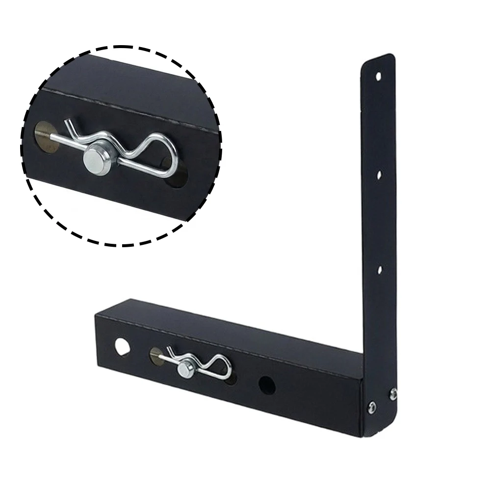 Black Steel 2 Inch Hitch-Mount Slow Moving Sign Holder For 14 Inch Triangle With 6 Inch Bolt Pattern UTV Safety