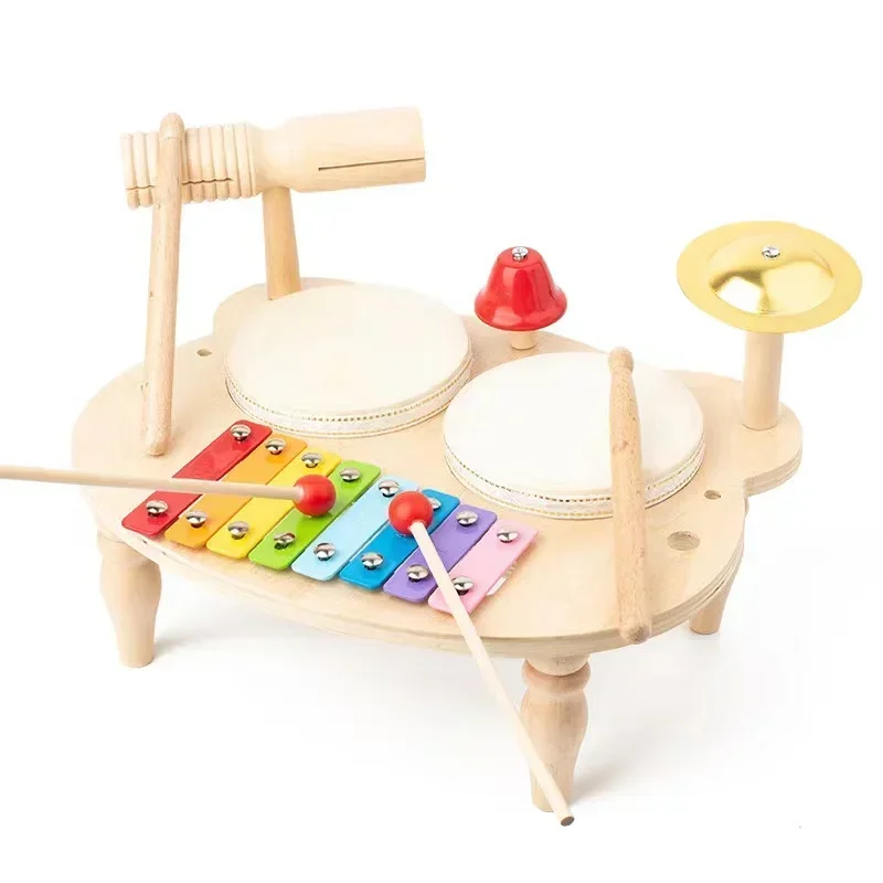 Baby early educational learning musical toys set kid wooden toys instrumental Wooden Orff Percussion wooden toy music set