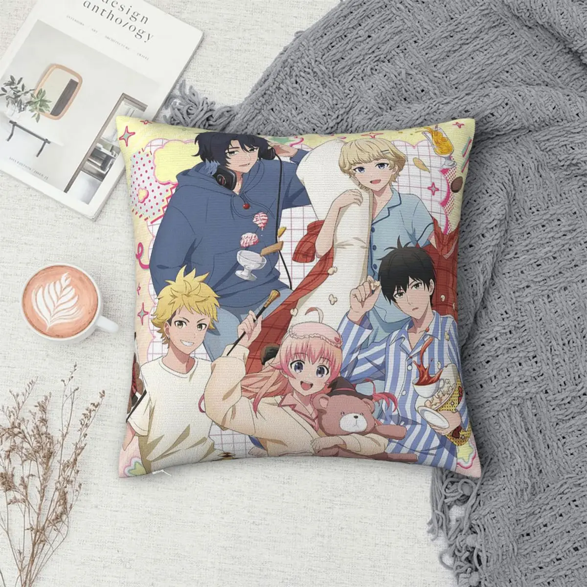 Cartoon Witch Watch Anime Square Pillowcase Pillow Cover Cushion Zip Decorative Comfort Throw Pillow for Home Bedroom