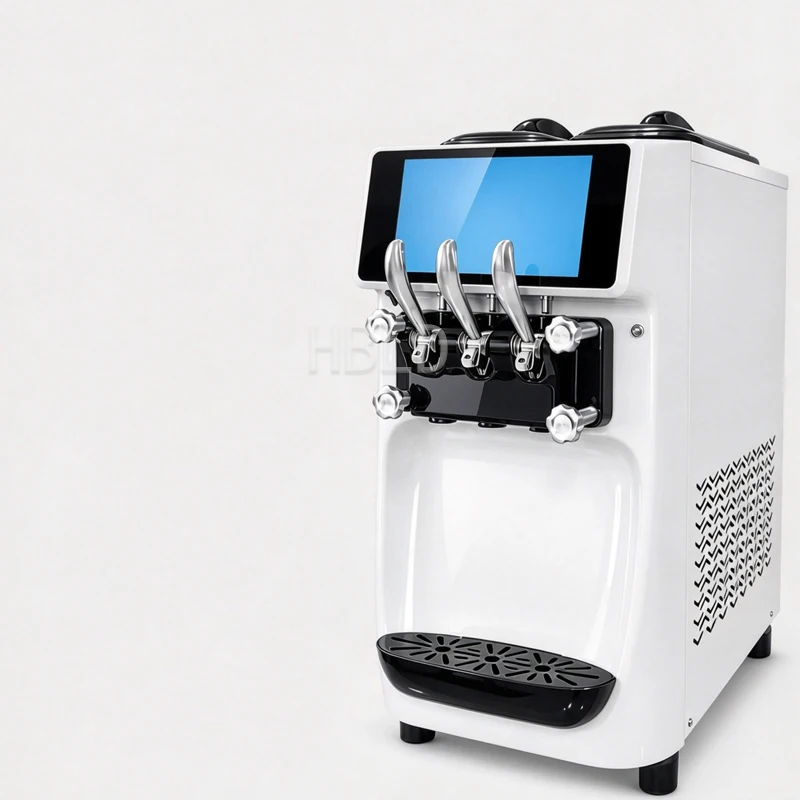 Soft Serve Ice Cream Machine, Commercial Triple Flavor Ice Cream Maker, Touch Screen Frozen Yogurt Machine For Dessert Shop
