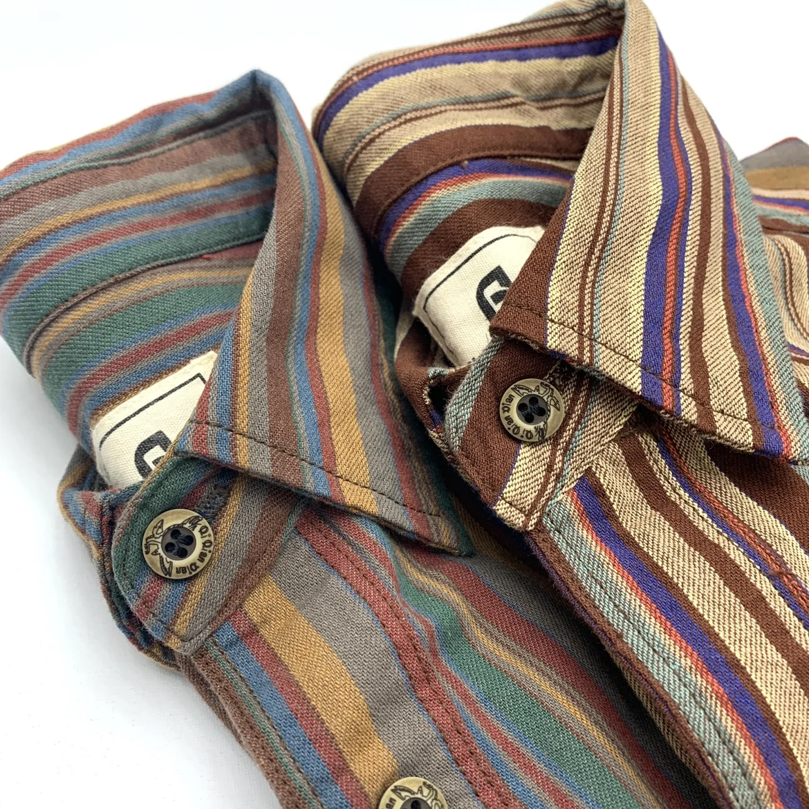 

Vintage National Striped Shirts for Men Spring Autumn Long Sleeve 100% Cotton Blouses Youth Male Casual Tops Soft Workwear