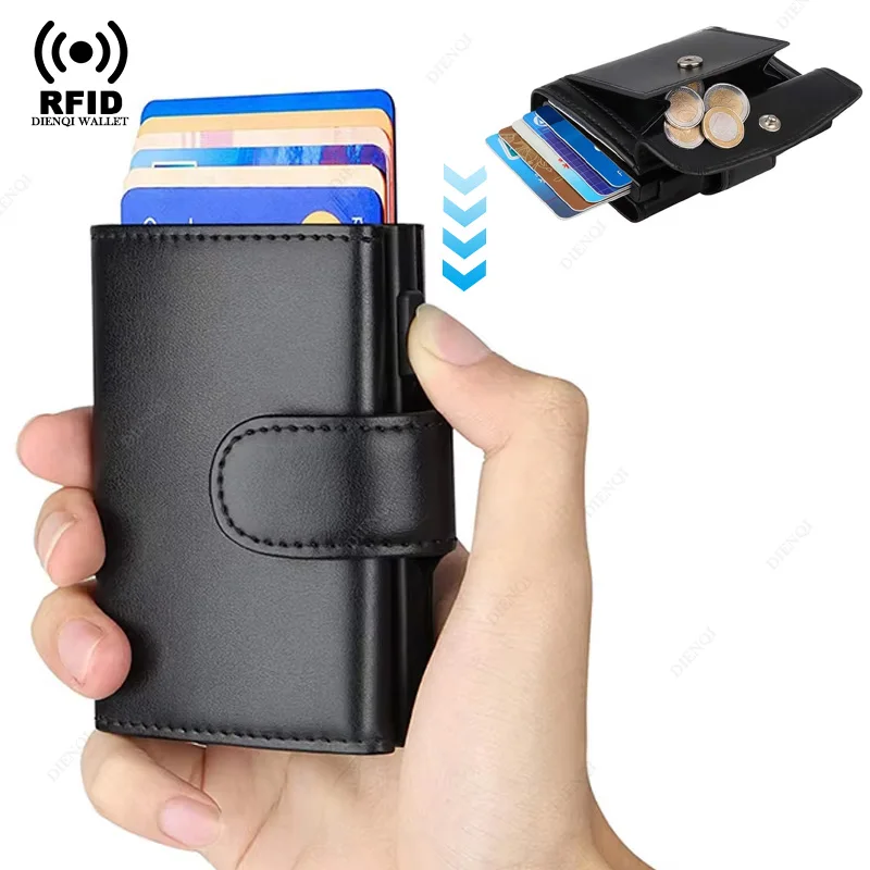 

Мужские кошельки с защитой от Rfid, держатель для карт, тройной кошелек с карманом для монет, сумки для денег, умный кошелек для мужчин, Carteira Masculina