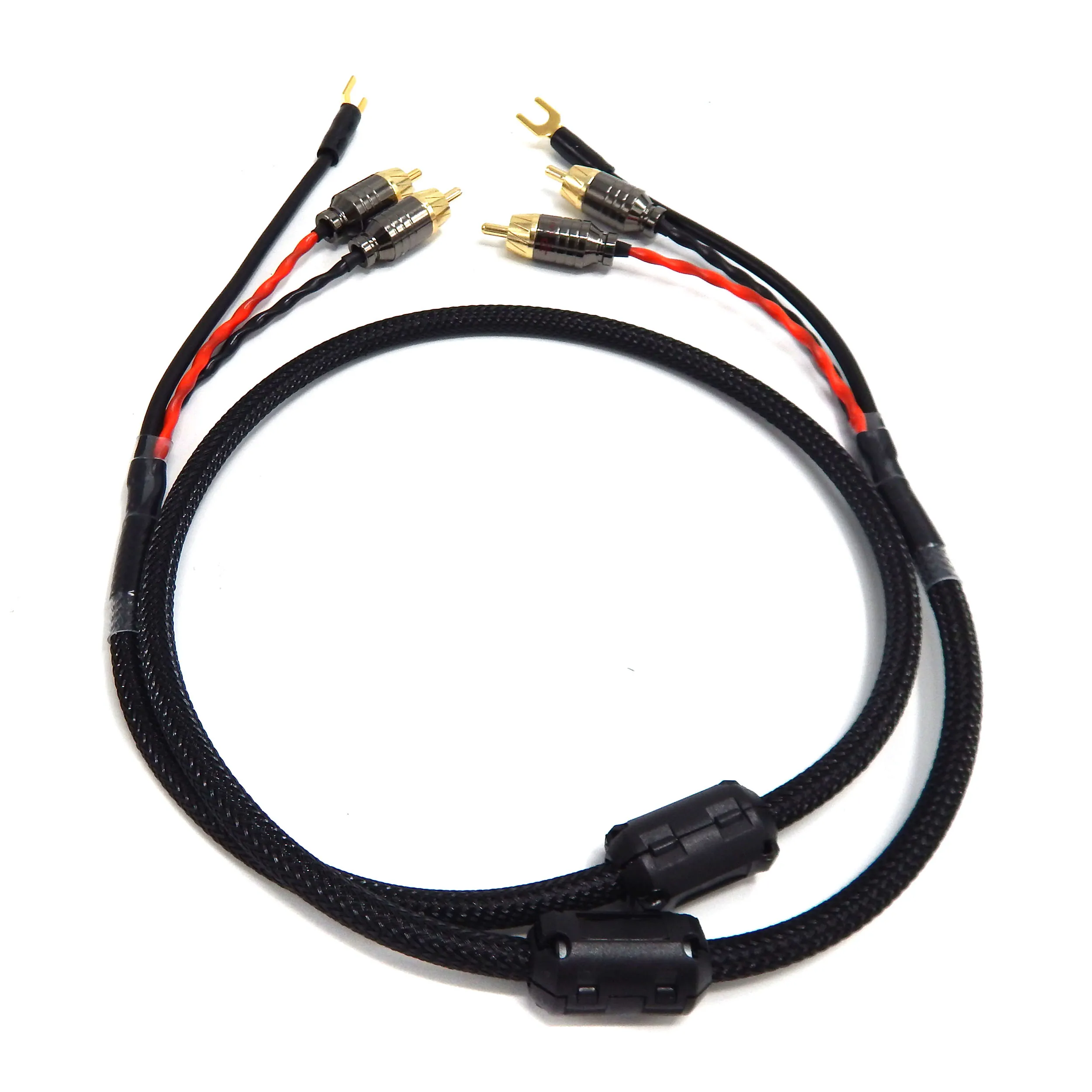 Hifi 2 RCA To RCA Cable Independent Shielded Audio Signal Line For LP Vinyl Record Player Amplifier Gold Plated  Connector Cord