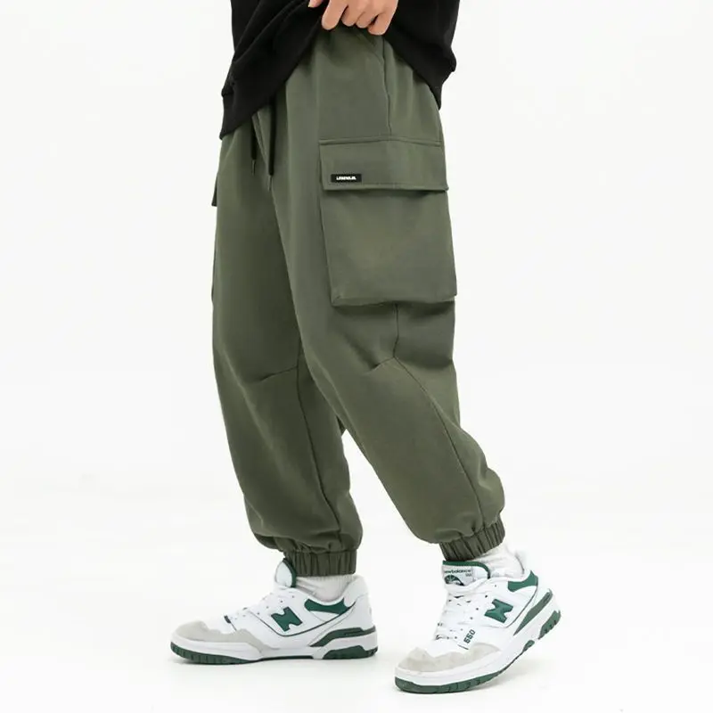 Autumn Winter Fashion Harajuku All Match Cargo Pants Men Loose Casual Hip-hop Trousers Pockets Oversized Streetwear Male Clothes