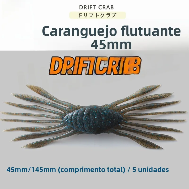 Isca Artificial Jackall Drifting Crab Soft Bait para Pesca Competitiva de Robalo, Isca Alien Crab Black Pit, Equipamento para...