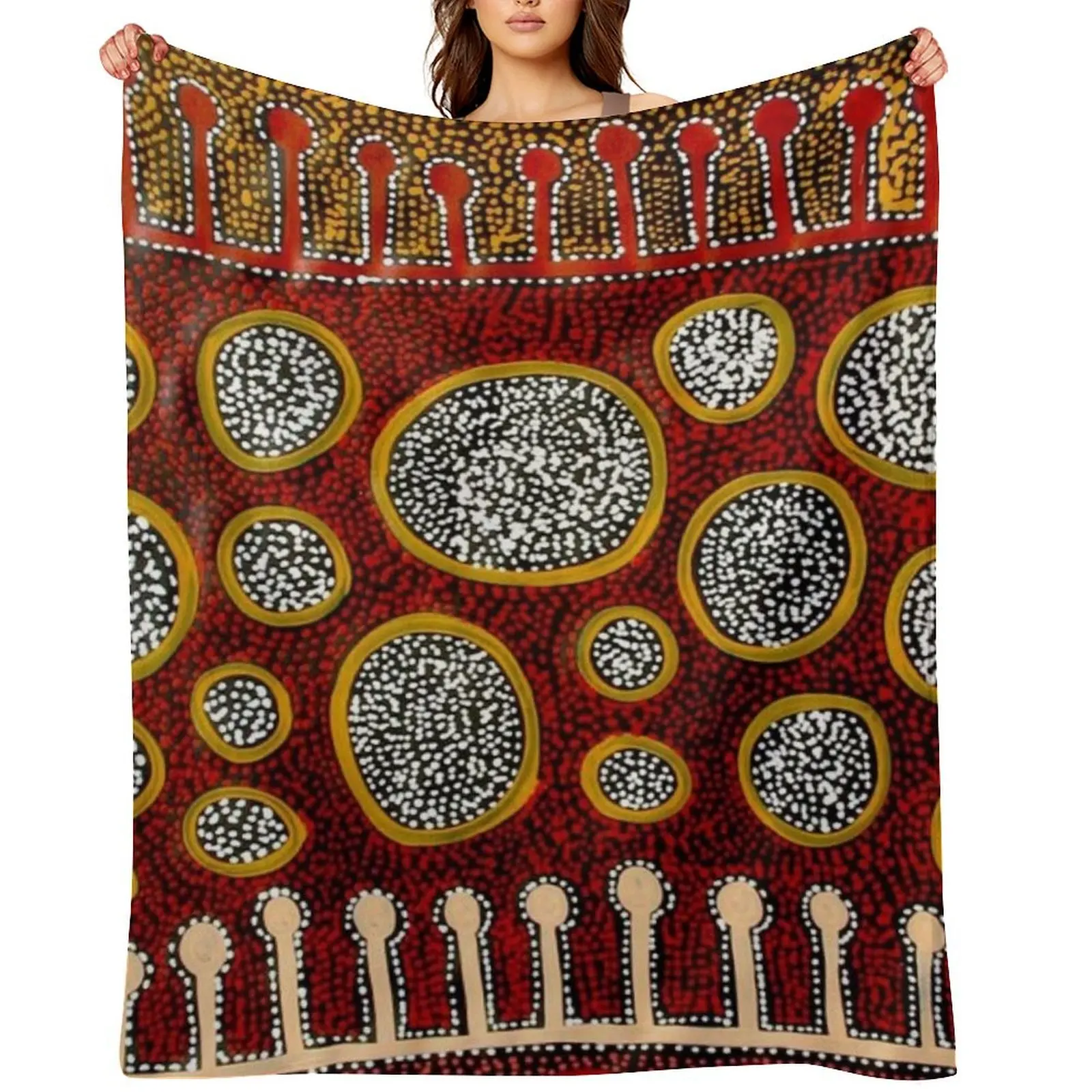 

Australian aboriginal art Throw Blanket Large Stuffeds wednesday Soft Plaid Blankets