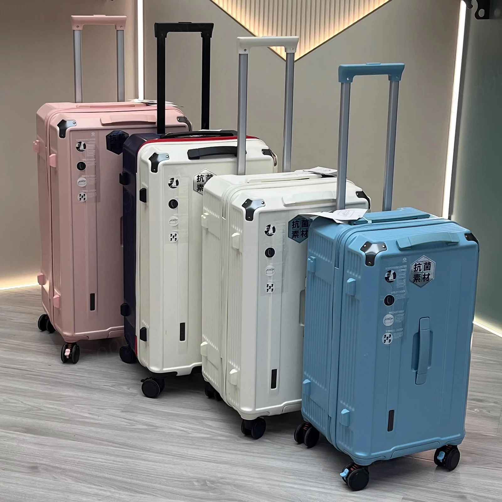 Large Size Suitcase with Five Wheels Brake Luggage Carrier 30 Inch PC Material Cabin Trip Suitcase TSA Lock 22/26/34 Inches