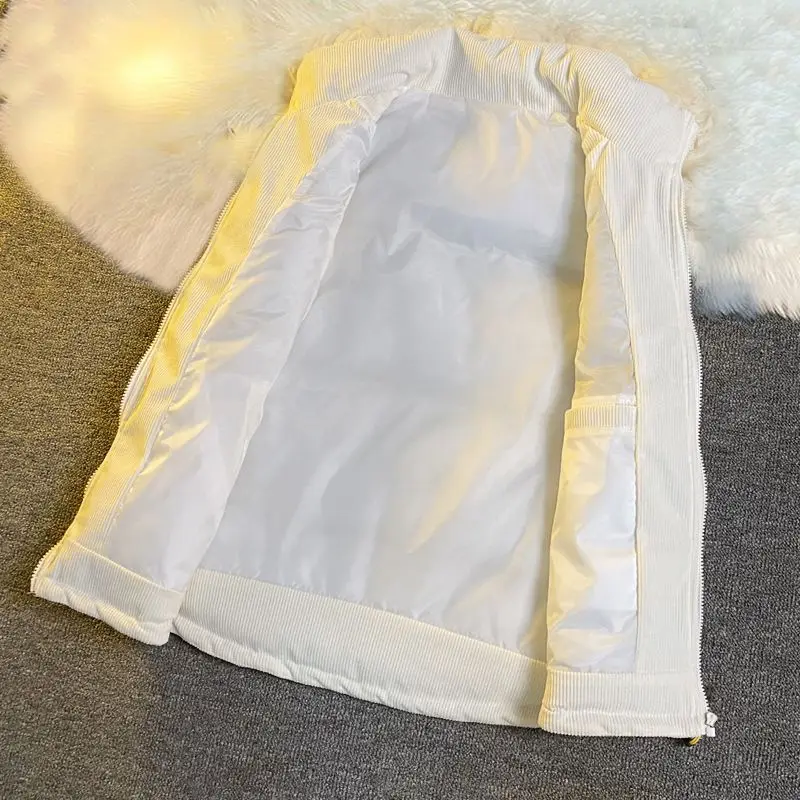 

Trendy Men's Corduroy Vest Autumn Winter Youth Standing Collar Thermal Insulated Jacket​