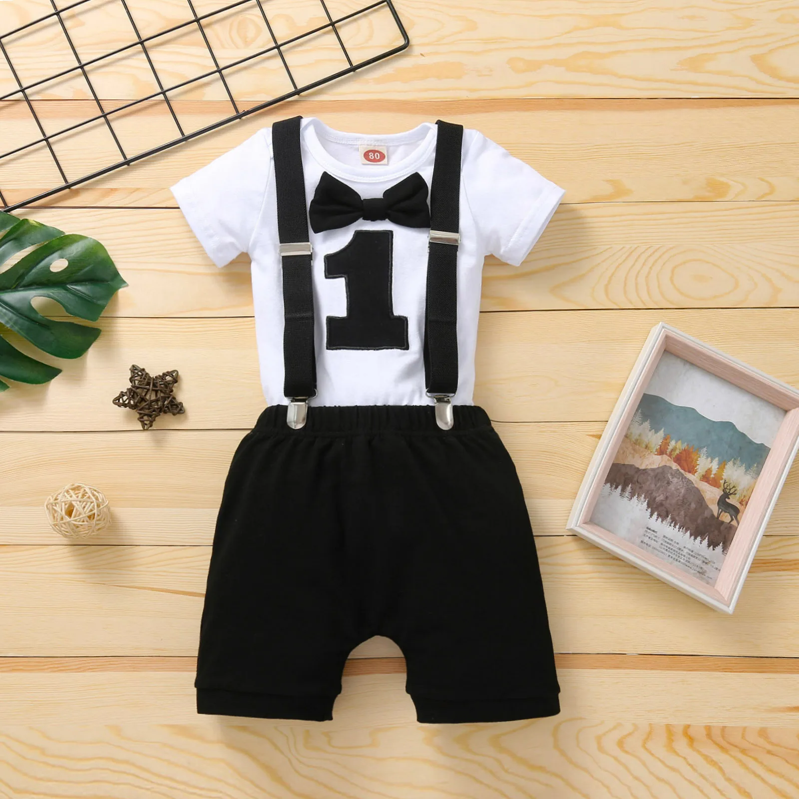 Baby Boy One Year Birthday Outfit 1st Birthday Boy Outfit Toddler Clothes Birthday Party Formal Clothing Red Black Gray