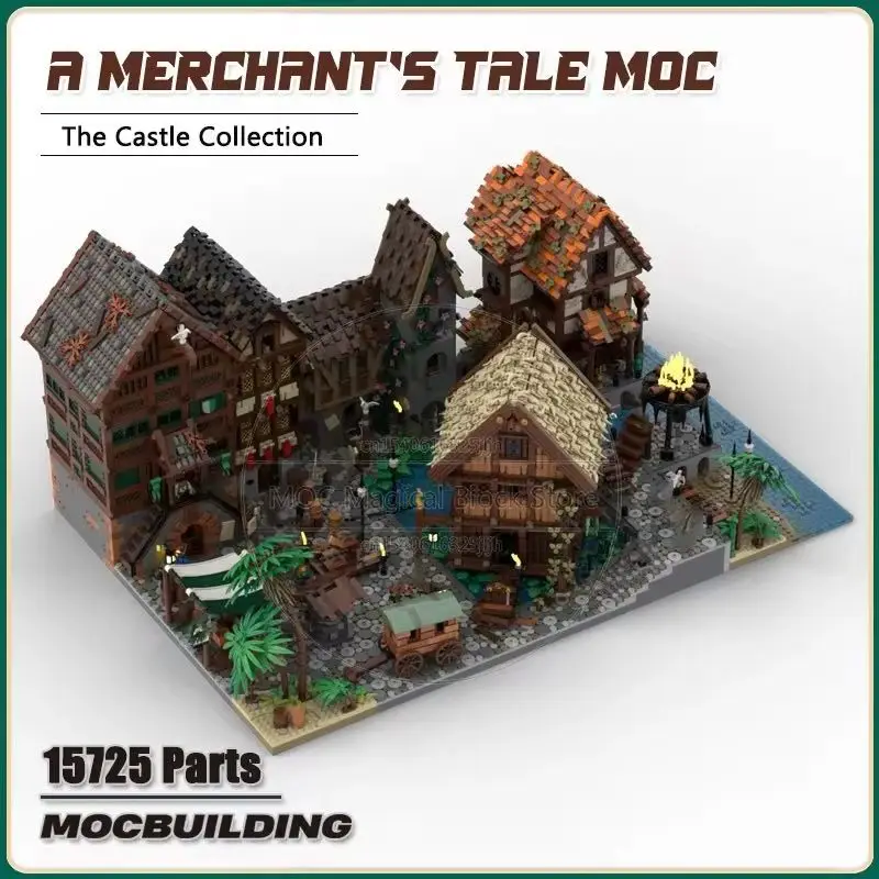 

Серия Port Sauvage MOC: Конструктор «История Торговца», Технологичные Кирпичики, Островной Замок, Набор для Сборки, Коллекционные Игрушки, Рождественские Подарки