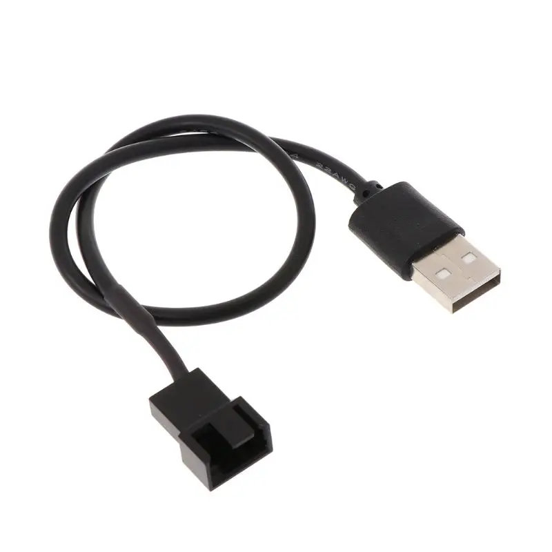USB 2.0 A Male to 3-Pin / 4-Pin PWM 5V USB Sleeved Fan Power Adapter Cable for Case Fan Adapter Connector Cable