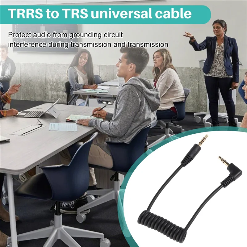 كابل صوت ممتاز 3.5 ملم - كابل عالمي مزدوج ذكر 3.5 ملم TRRS إلى TRS للميكروفونات