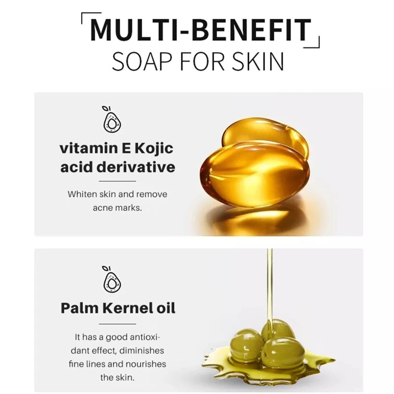 Xà phòng Axit Kojic Xà phòng làm sáng da Mặt & Xà phòng làm sạch cơ thể Làm sáng và làm đều màu da Xà phòng tắm cho hầu hết các