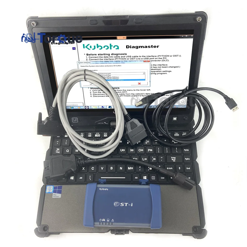 ل Kubota techstream DENSO TAKEUCHI Python DST-i Diagmaster آلات datalink جرار شاحنة أداة تشخيصية كمبيوتر محمول Getac V100