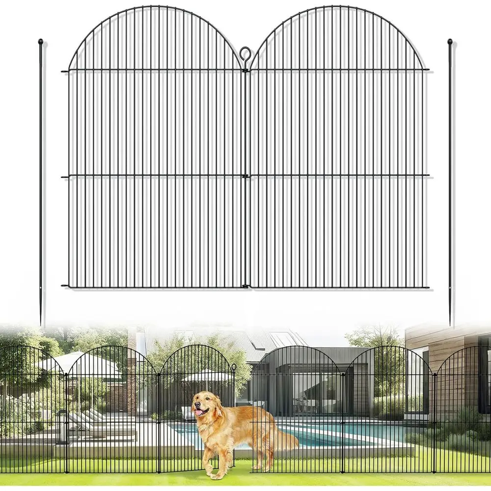

10Pcs No Dig Garden ence, 32in(H)/24t(L) Rustproo Metal Dog ence Outdoor or Yard, Tall Animal Barrier Pet encing, Border Panel o