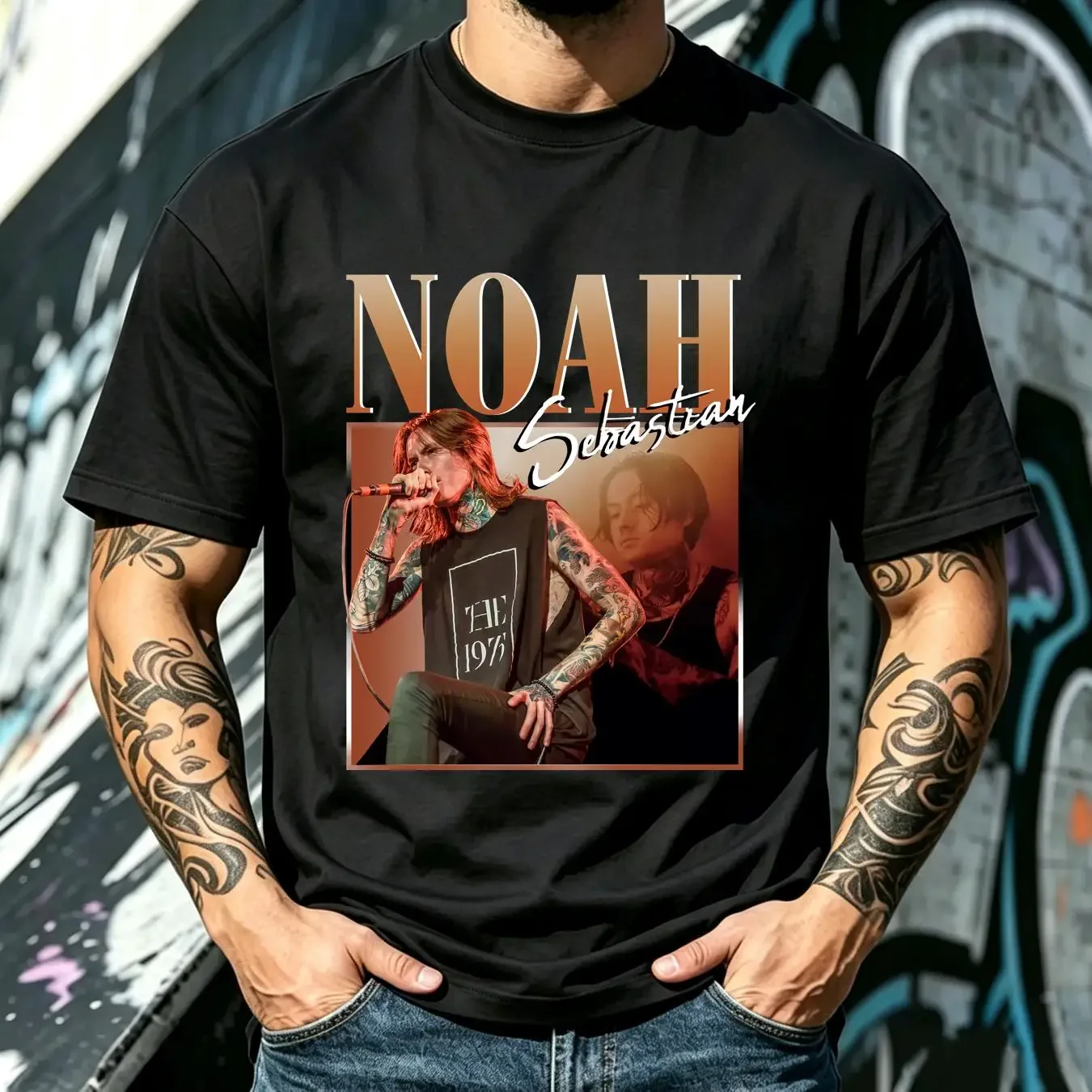 washed T Shirt Noah Sebastian Vintage 90s Merch Bads Omen Retro SweaT Homage Bootleg vintage Washed Stretched Comfortable